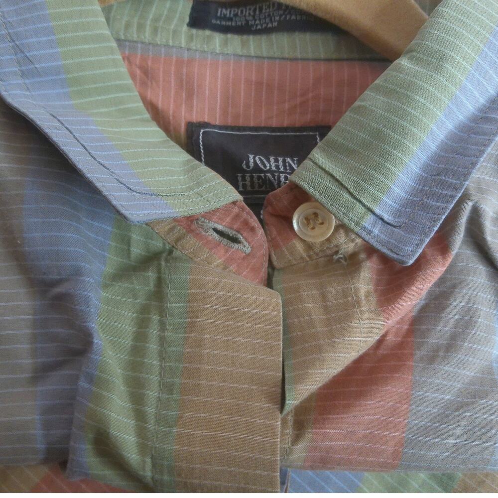 Vtg John Henry Multicolor Stripe Long Sleeve Button Down Shirt Size 8 - Picture 3 of 5